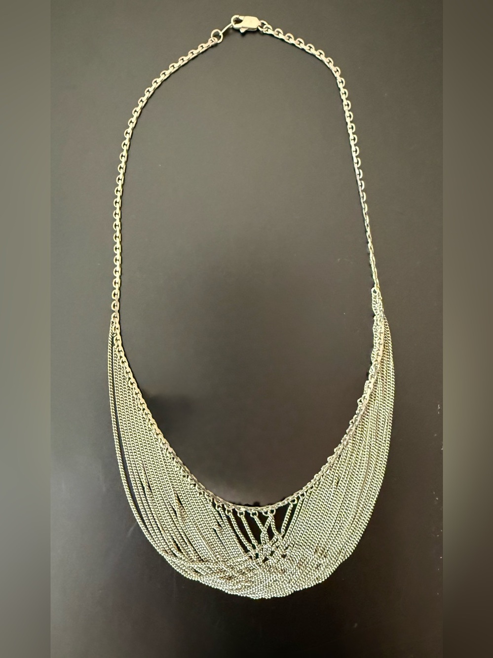 Silver Mesh Chain Drop Necklace - Women Jewelry